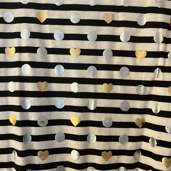 Black and white stripe JCrew t shirt with metallic embellishment - Picture 2 of 2
